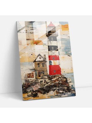 Popcasso Modern Deniz Feneri Cam Duvar Tablosu - Modern Sanat ile Dekoratif Duvar Tasarımı
