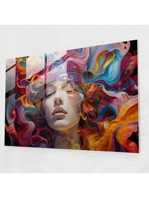 Popcasso Kaleidoskop Senfonisi Temperli Cam Tablo - Modern Sanat Hipnoz Temalı Görsel