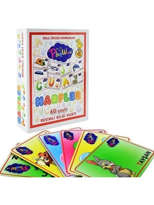 Playwood Eğitici Resimli Bilgi Kartı Harfler