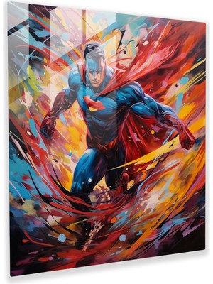 Popcasso Soyut Cam Tablo - Marvel Temalı, Canlı Renkler
