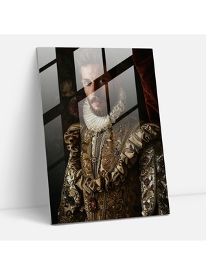 Popcasso Zarafetin Izleri Temperli Cam Tablo - Rönesans Portresi - Mannerizm Tarzı Tablo