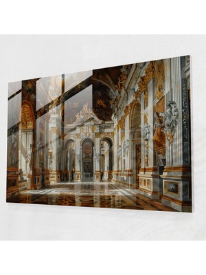 Popcasso Rokoko Tarzı Resim Modern Sanat Temperli Cam Tablo