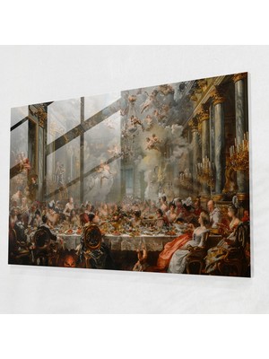 Popcasso Lüks Rokoko Tarzı Cam Tablo Modern Sanat Deseni