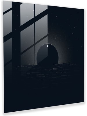 Popcasso Ölüm Yıldızı Minimalist Cam Tablo - Star Wars Temalı Cam Tablo