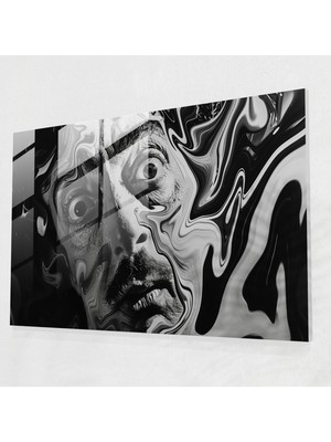 Popcasso Eriten Yüz Modern Sanat Cam Tablosu - Salvador Dali Temalı Surrealizm