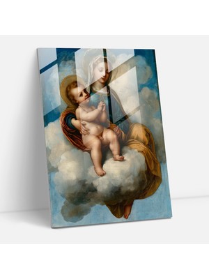 Popcasso Raffaello Sanzio Efsanevi Cam Duvar Tablosu