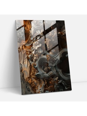 Popcasso Mannerism Cam Sanatı: Dinamik Dokulu Temperli Cam Tablo