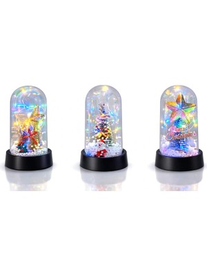 Asa Store Yılbaşı Temalı Işıklı  Dekoratif Cam Fanus ALK5038