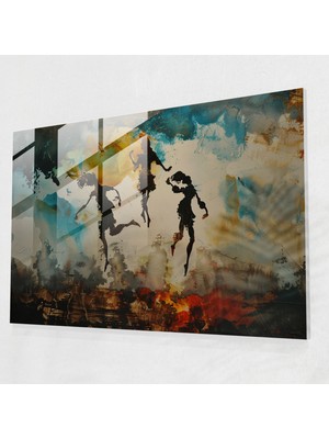 Popcasso Soyut Cam Tablo Salvador Dali Temalı - Modern Sanat ile Ev Dekorasyonu