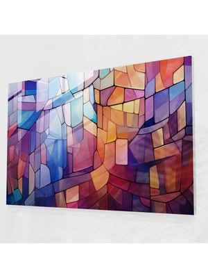 Popcasso Soyut Sistine Şapeli Temperli Cam Tablo - Canlı Renklerle Roma Teması