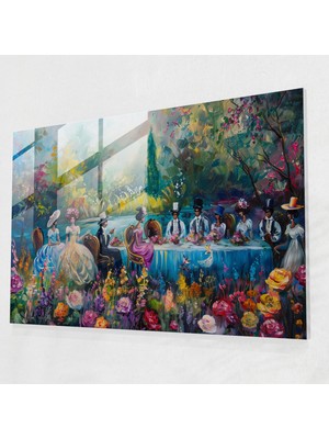 Popcasso Rokoko Tarzı Cam Tablo - Modern Sanat Temalı Dekoratif Cam Tablo