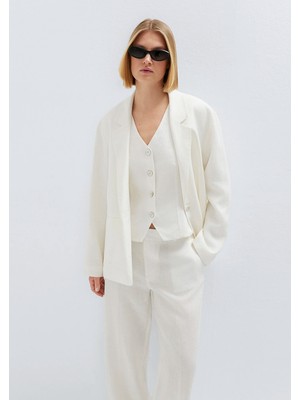 Mavi Ekru Keten Blazer 1110850-70057