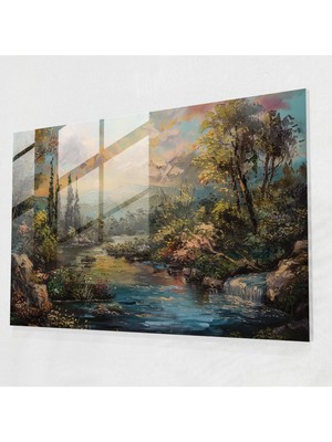 Popcasso Rokoko Tarzı Cam Tablo - Modern Sanat Temalı Duvar Dekorasyonu