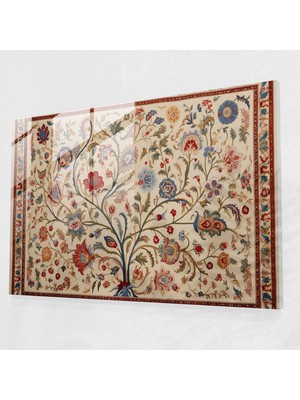 Popcasso Türk Halısı Desenli Cam Duvar Tablosu - Modern Sanat Tarzında Ev Dekorasyonu Için Şık Seçenek