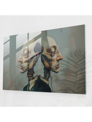 Popcasso Salvador Dali Temalı Cam Tablo - Insansı Figürler - Gerçeküstü Tarzda Duvar Dekorasyonu