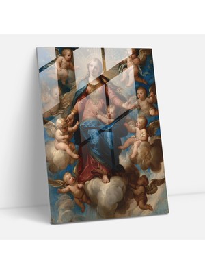 Popcasso Raffaello Sanzio Temalı Cam Tablo: Sistine Madonna Duvar Dekorasyonu