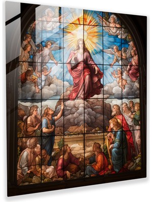 Popcasso Rönesans Modern Sanat Temperli Cam Tablo - Göksel Işık Temalı Tasarım