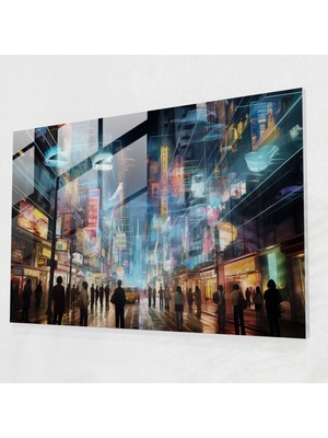 Popcasso Modern Sanat Seyahati Cam Tablo Ev Dekorasyonu Için Dekoratif Parça