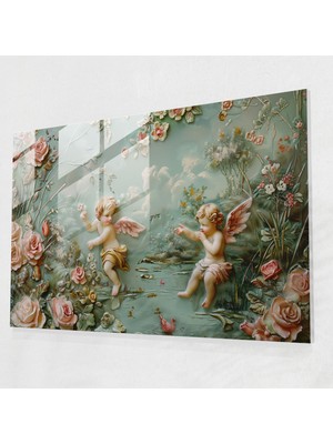 Popcasso Rokoko Tarzı Cam Duvar Tablosu - Modern Sanat ile Ev Dekorasyonu Için Estetik Bir Dokunuş