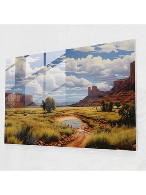 Popcasso Amerika Birleşik Devletleri Haritası Temperli Cam Tablo - Modern Sanat Tarzında Gerçekçi Görünüm