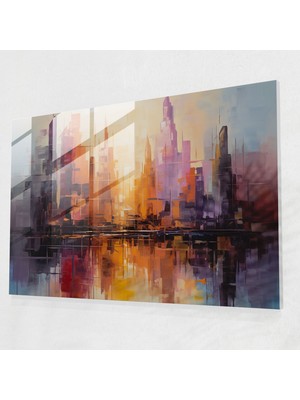 Popcasso Modern Sanat Günbatımı Cam Tablo