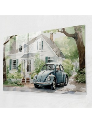 Popcasso Volkswagen Beetle Cam Tablo Modern Sanat Teması ile Eğlenceli Tasarım