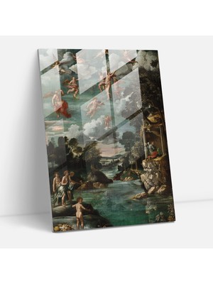 Popcasso Raffaello Sanzio Cam Duvar Tablosu - Sanat Eseri Tablo