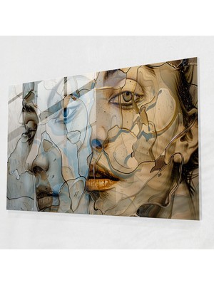 Popcasso Bozulmuş Portre Temperli Cam Tablo - Modern Sanat Temalı Salvador Dali Görseli