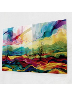 Popcasso Soyut Manzaralar Temperli Cam Tablo