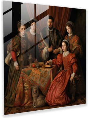 Popcasso Rönesans Hanedanı Temperli Cam Tablo - Modern Sanat Temalı Tablo