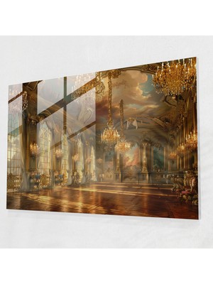 Popcasso Rokoko Tarzı Tablo Modern Sanat Cam Tablo / Dekoratif Cam Tablo