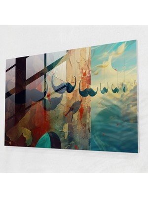 Popcasso Salvador Dali Temalı Cam Tablo - Asılı Bıyıklar - Modern Sanat