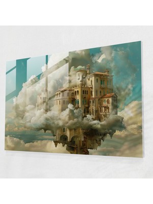 Popcasso Sürreal Mimarlık Salvador Dali Cam Tablo - Salvador Dali Temalı Duvar Sanatı