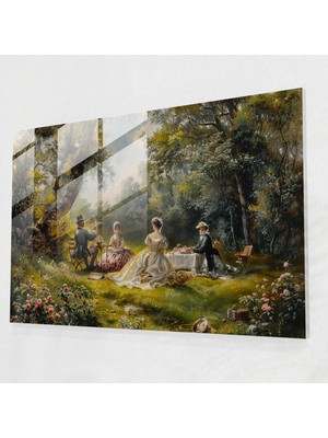 Popcasso Rokoko Tarzı Cam Duvar Tablosu - Sanatsal Ev Dekorasyonu