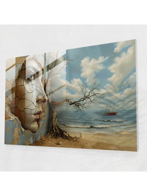 Popcasso Beklenmeyen Unsurlar Cam Duvar Tablosu - Salvador Dali Temalı Sanat Eseri