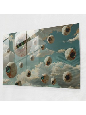 Popcasso Salvador Dali Sallanan Gözler Temperli Cam Tablo - Modern Sanat ve Ev Dekorasyonu Için Özgün Tasarım
