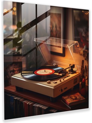 Popcasso Retro Tarzı Temperli Cam Tablo - Modern Sanat ve Estetik Dokunuş