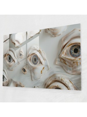 Popcasso Salvador Dali Yüzen Gözler Cam Duvar Tablosu Modern Sanat