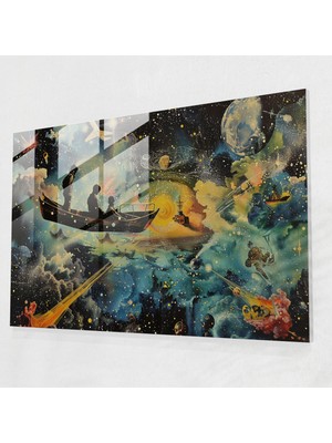 Popcasso Garip Figürler Temperli Cam Tablo - Salvador Dali Modern Sanat