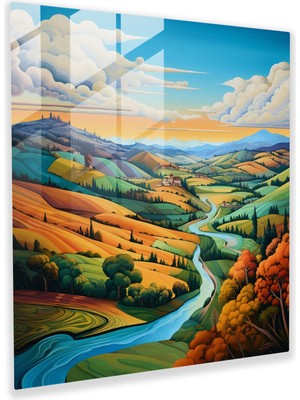 Popcasso Rönesans Manzara Cam Tablo - Sanat ve Doğa Temalı Dekorasyon