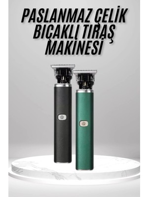 Calperia Tıraş Makinesi Profesyonel Paslanmaz Çelik T-Bıçak Saç Sakal Ense Vücut