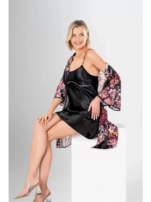 Pileli Store Pilelistore 2 Li Kısa Sabahlık Takımı Desenli