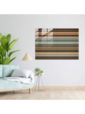 Popcasso Minimalist Desenli Cam Tablo - Türk Halısı Modern Sanat Hafif Tonlar Cam Duvar Tablosu