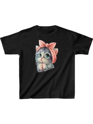 Asmedo Çocuk Unisex Baskılı T-Shirt - Siyah