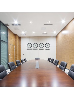 Bucuks Siyah Prestij 36 cm 4 Lü Tabelalı Saat Seti