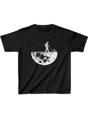 Asmedo Unisex Çocuk Baskılı T-Shirt - Siyah