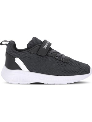 Slazenger Flarex Unisex Çocuk Cırt Cırtlı Koyu Gri / Beyaz Günlük Spor Ayakkabısı