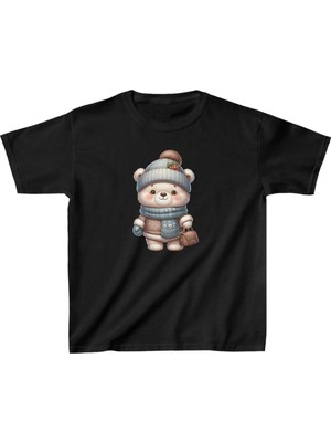 Asmedo Unisex Çocuk Baskılı T-Shirt - Siyah