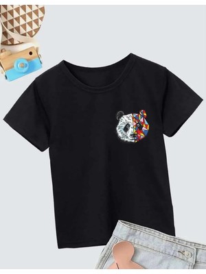 Asmedo Unisex Çocuk Baskılı T-Shirt - Siyah