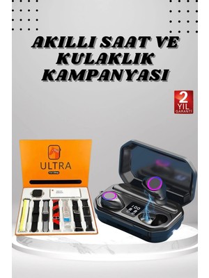 Calperia Yeni Nesil Akıllı Saat ve Bluetooth Kulaklık Kampanyası Dijital Göstergeli Powerbankli